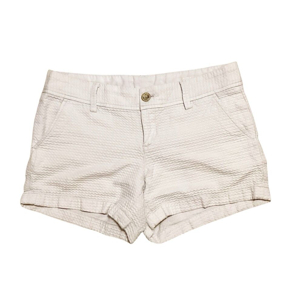 Lilly Pulitzer Women's Callahan Shorts Size 6 Light Grey Resortwear Summer Beach